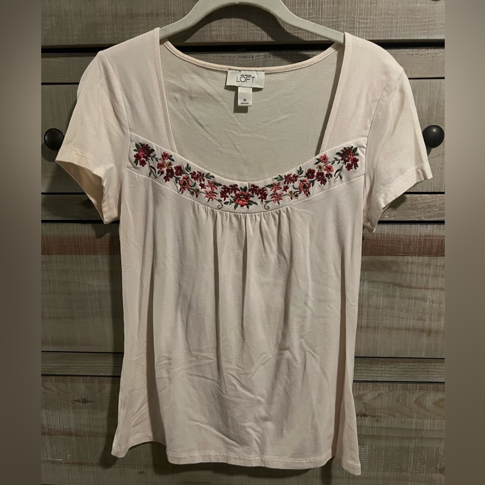 Cream embroidered shirt